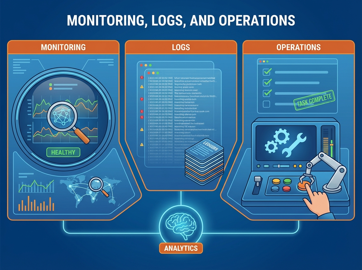 Decorative image for Monitoring, Logs, and Operations