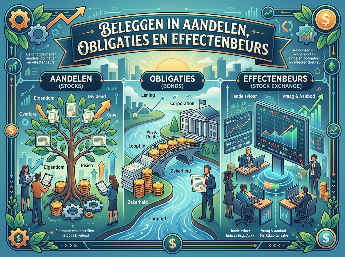 Decorative image for Beleggen in aandelen, obligaties en effectenbeurs