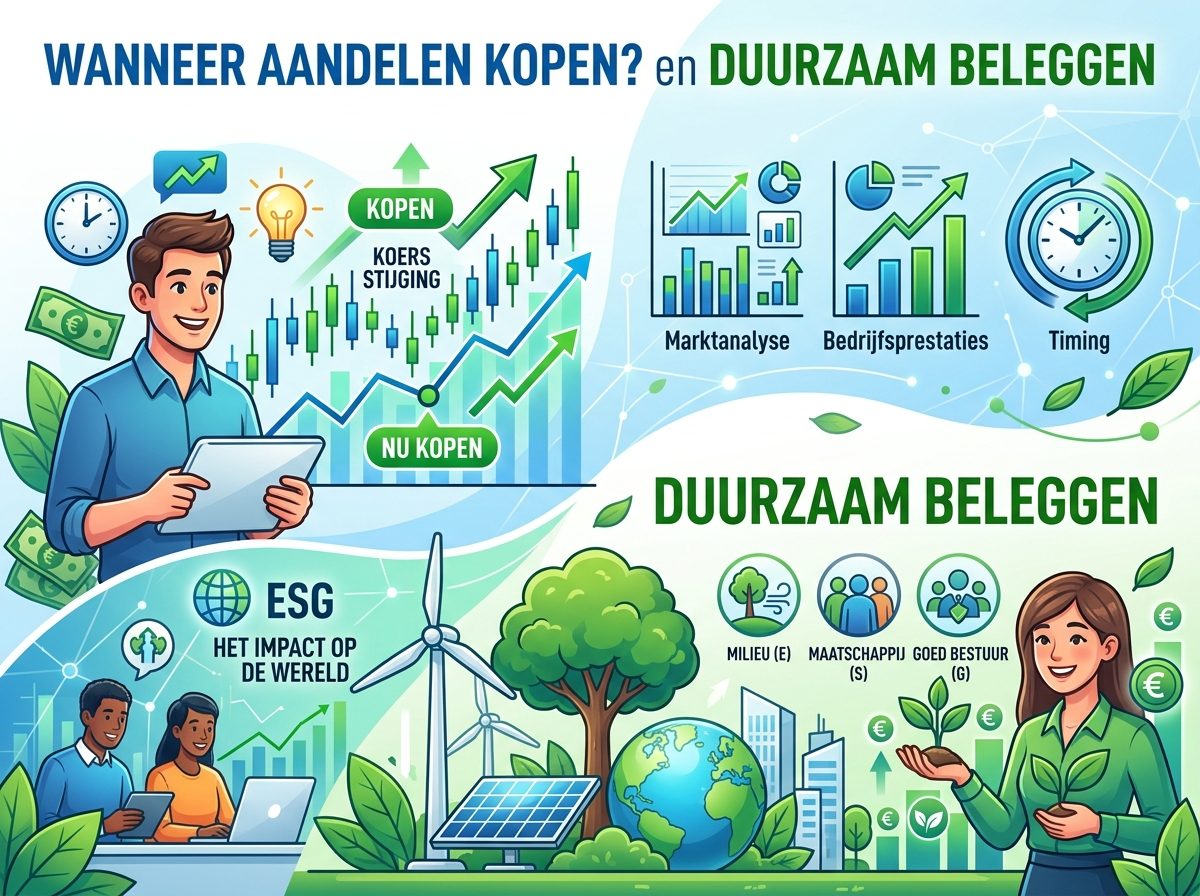 Decorative image for Wanneer aandelen kopen? en Duurzaam beleggen