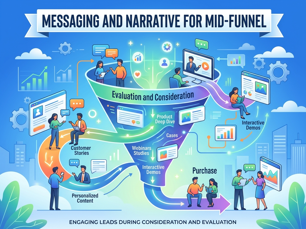 Decorative image for Messaging and Narrative for Mid-Funnel
