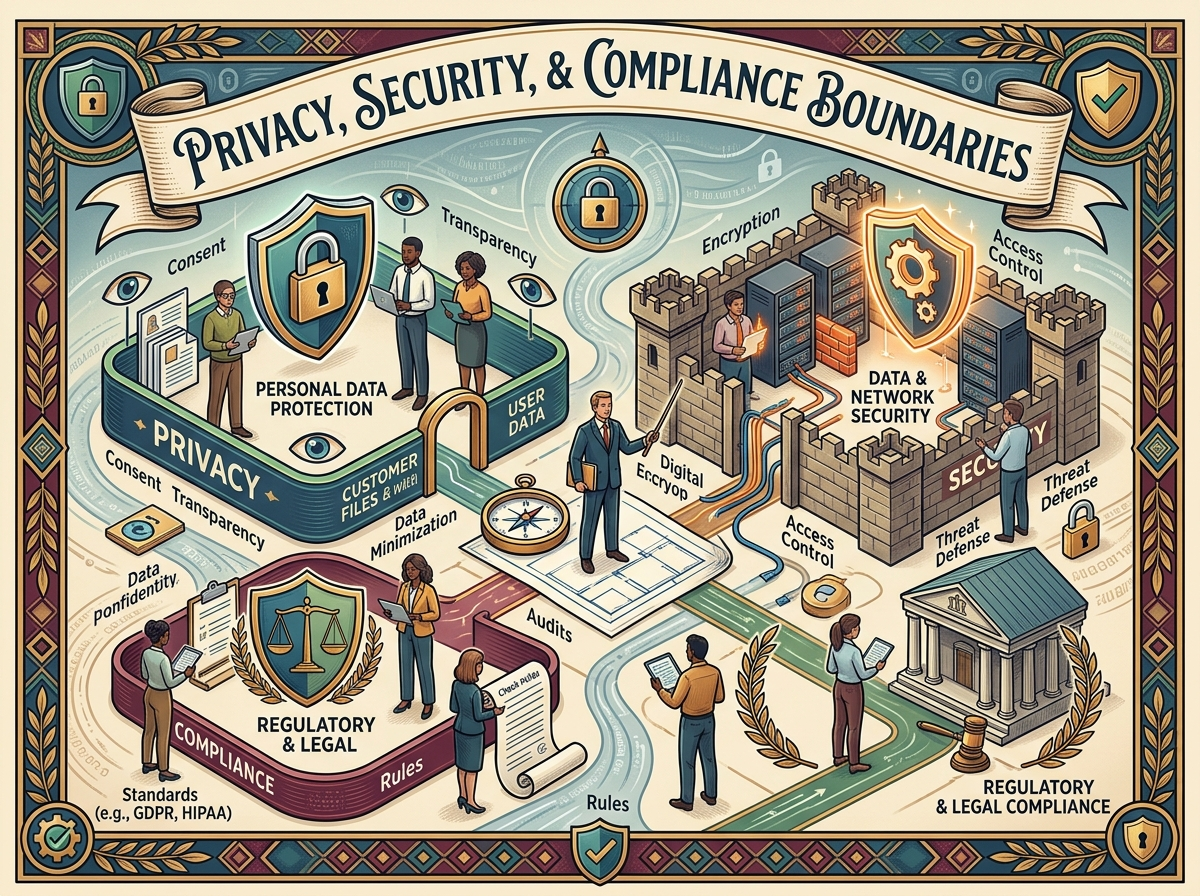 Decorative image for Privacy, Security, and Compliance Boundaries