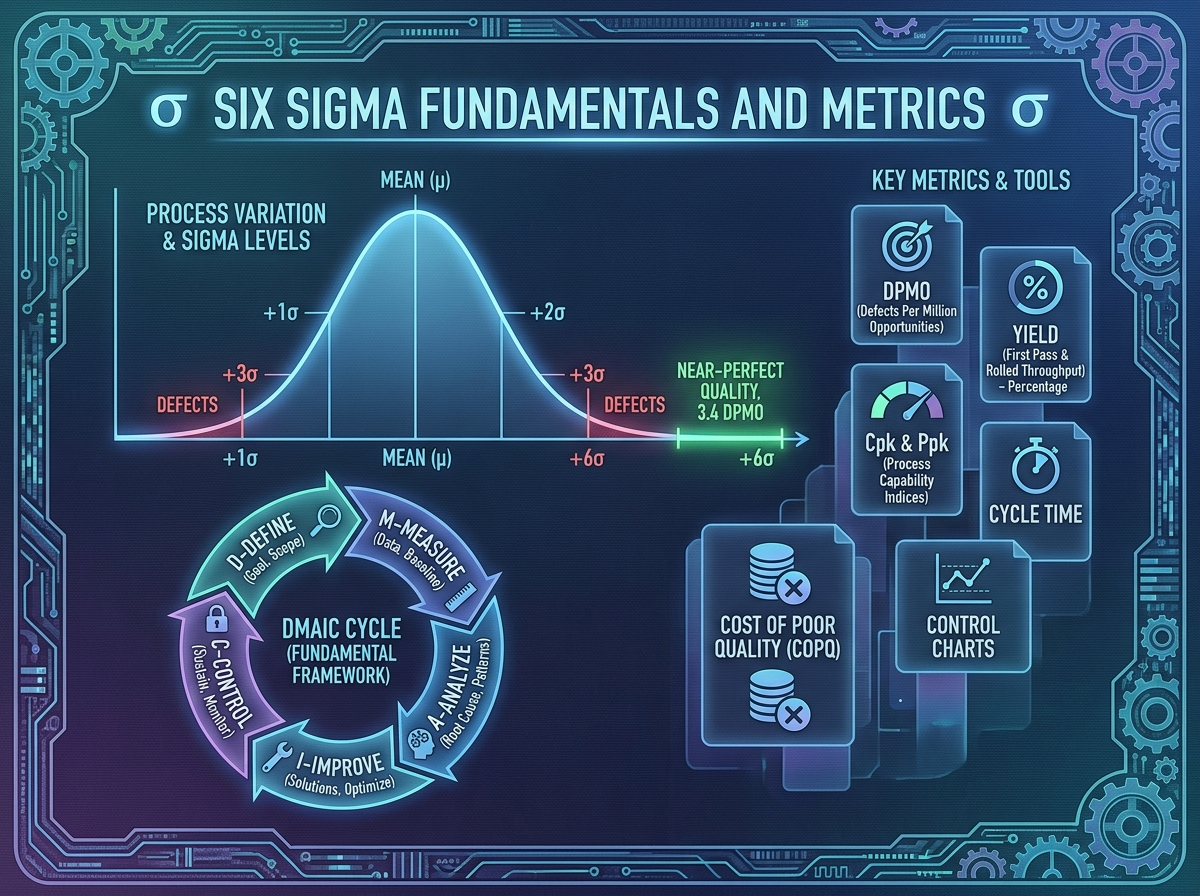 Decorative image for Six Sigma Fundamentals and Metrics