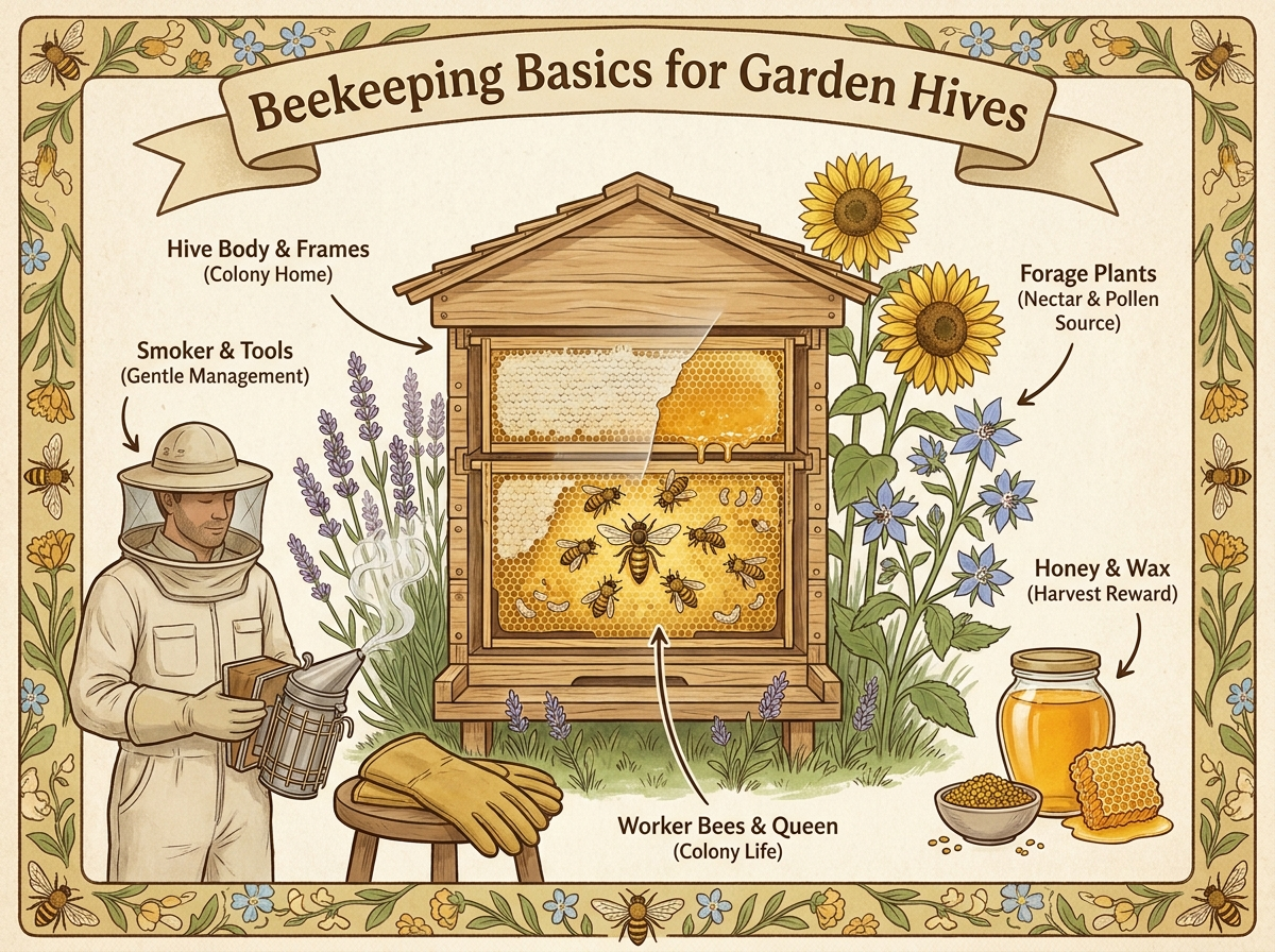Decorative image for Beekeeping Basics for Garden Hives