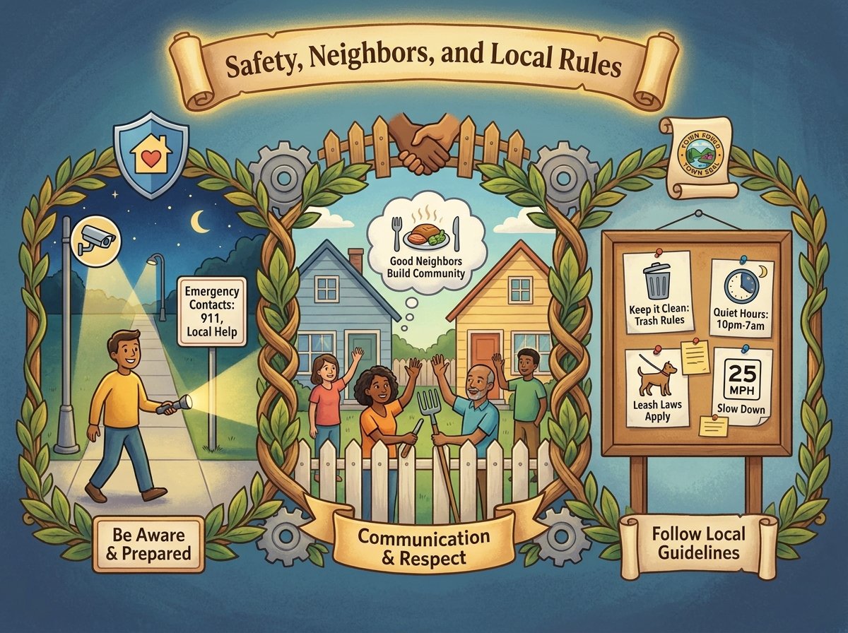 Decorative image for Safety, Neighbors, and Local Rules