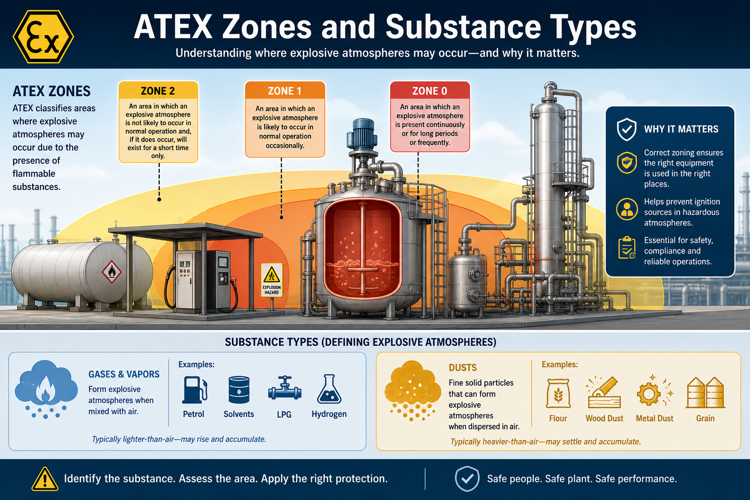 Decorative image for ATEX Zones and Substance Types