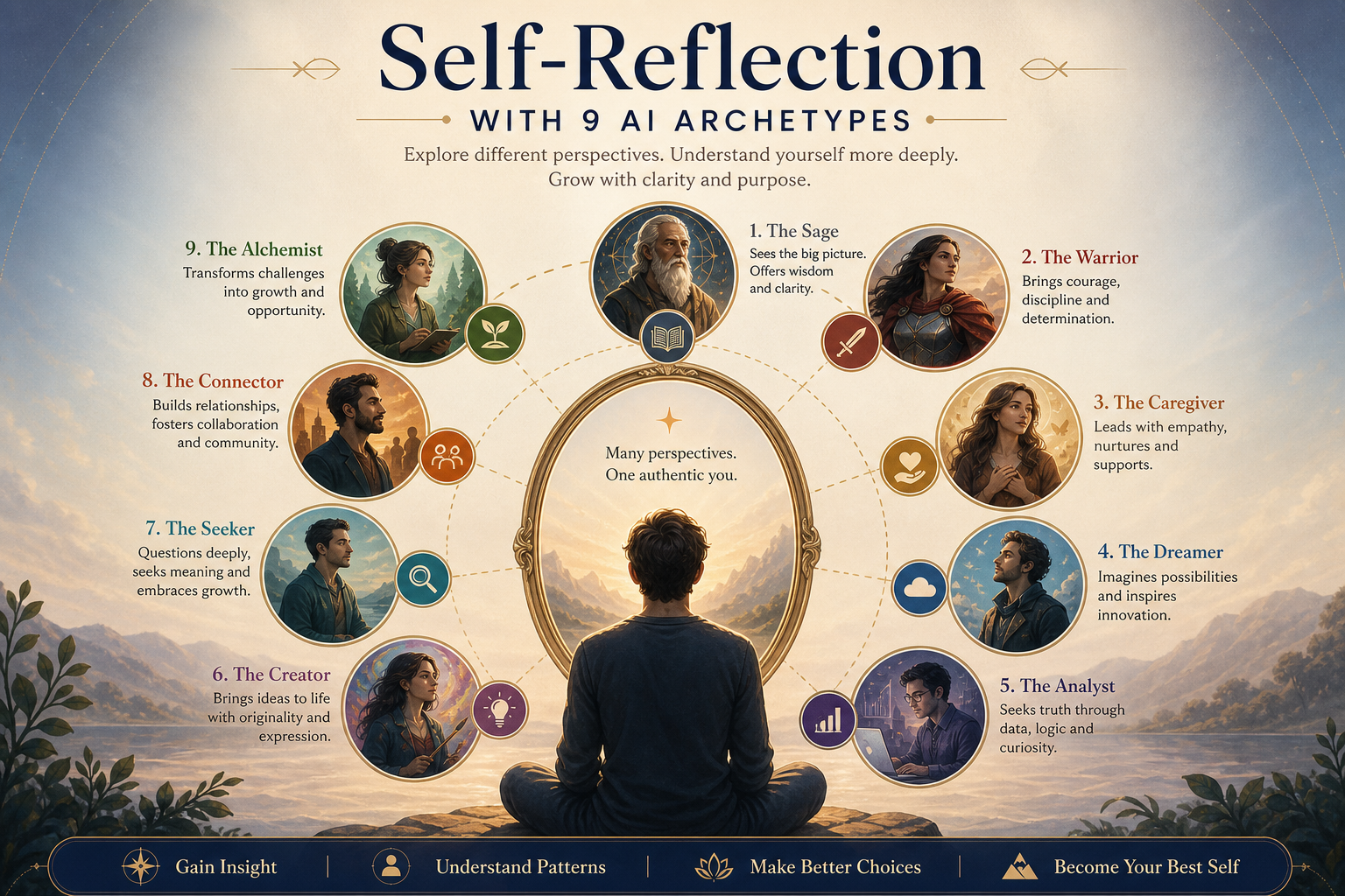 Decorative image for Self-Reflection With 9 AI Archetypes